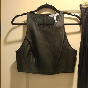 BCBGeneration faux leather croptop & hiwaist skirt